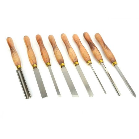 CROWN TOOLS 8 Pc Woodturning Tool Set - Wooden Box 24116